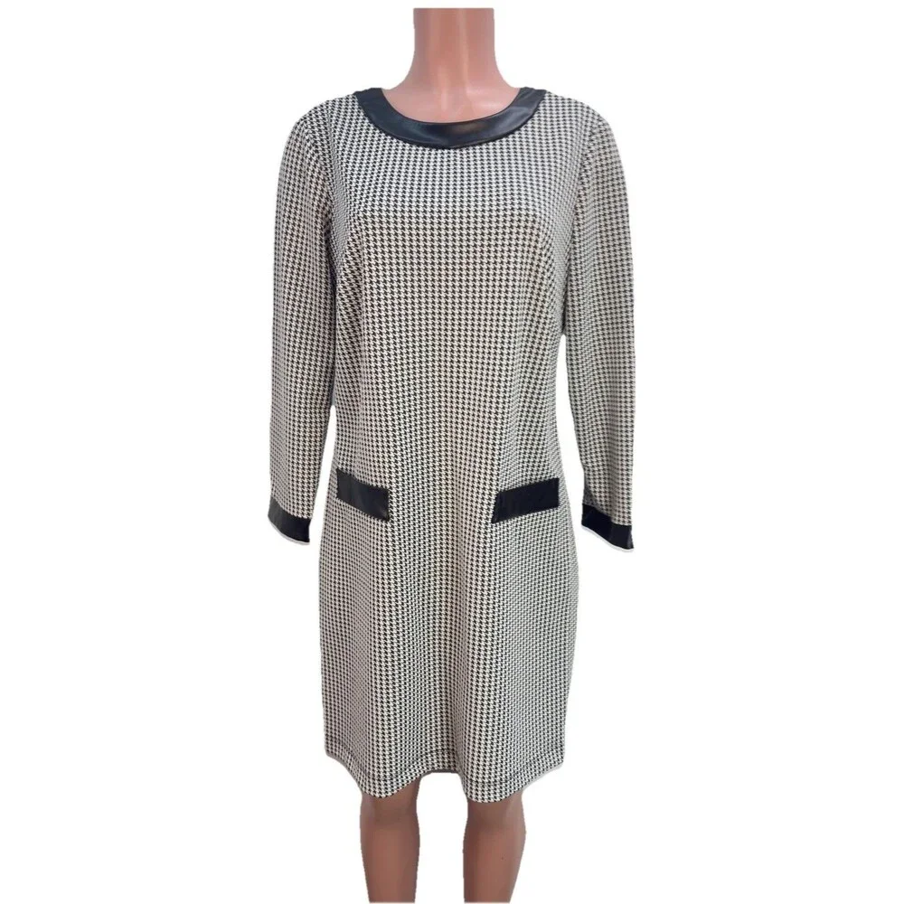Maison Tara Women Long Sleeve Size Dress Black Size 14 Black Midi - Picture 2 of 15